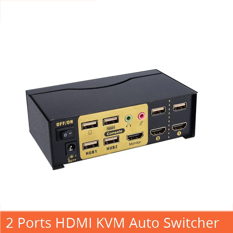 2 порта HDMI KVM АВТО switcher USB2.0 Mit аудио сплиттер Maus tastatur 4 karat x 2 karat HD HDMI Schalter