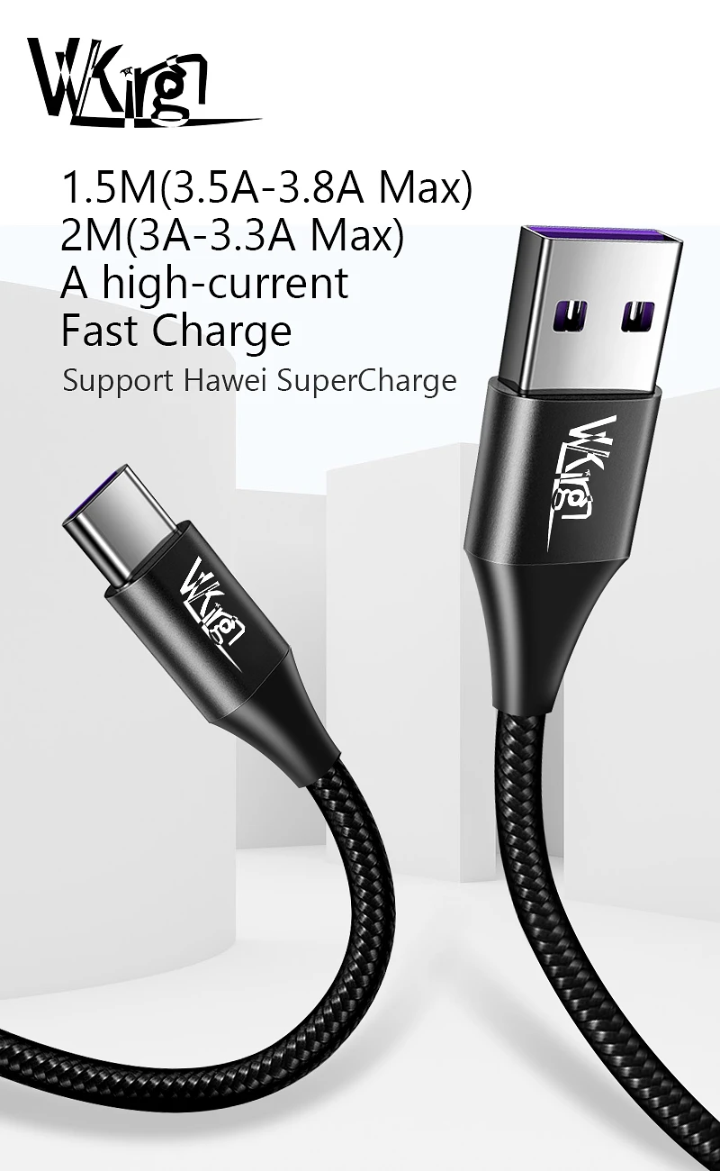 VVKing USB быстрая зарядка type C кабель QC3.0 3A зарядка 1,5 м 2 м для samsung Xiaomi huawei LG Быстрая зарядка 3,0 телефонный кабель Шнур