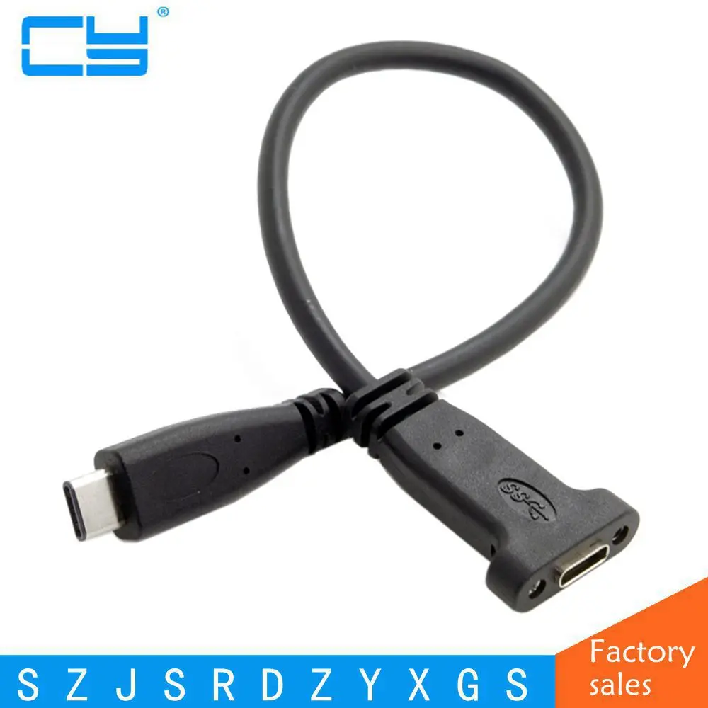 USB-C USB 3 1 Тип C папа к женскому Удлинительный кабель с винт крепления панели