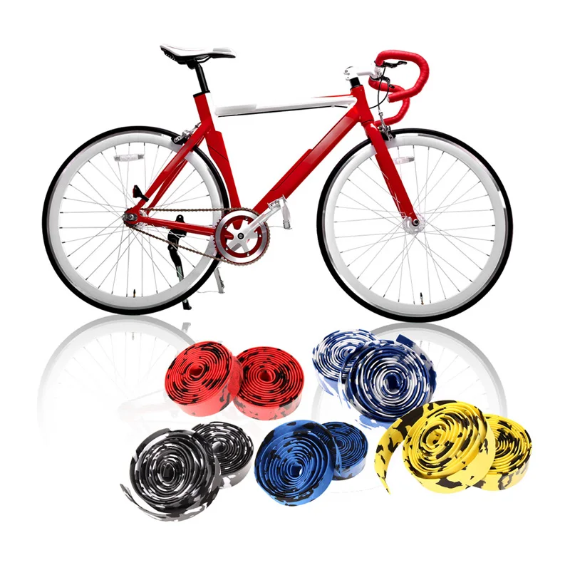 2PCS Sports Cycling Road Bike Cork Handlebar Grip Tape Wrap 2 Bar Plug
