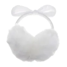 Зимние теплые мягкие кролик Мех животных Наушники для женщин с милым бантом ушанка Наушники для женщин