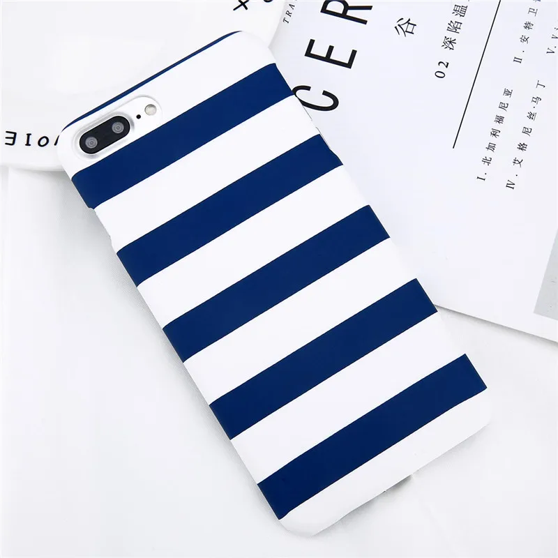 Lovebay Phone Case For iPhone X XR XS Max 8 7 6 6s Plus 5 5s Fashion Black and White Stripes Hard Plastic Protect Cover Cases