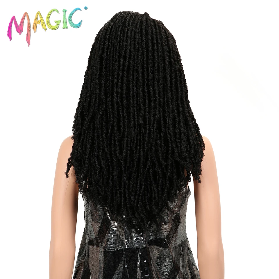MAGIC Hair 22"Inch Synthetic Wigs For Black Women Crochet Braids Twist Jumbo Dread Faux Locs Hairstyle Long Afro Brown Hair