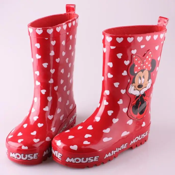 online Meninas Botas de Chuva 2017 Nova Primavera Marca Crianças Sapatos Para Crianças Menina Minnie Rainboots Borracha Moda Infantil À Prova D Água