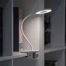 Yeelight светодиодный настольный светильник с зажимом, ночник, USB, перезаряжаемый, 5 Вт, 360 градусов, регулируемая Сенсорная лампа для чтения, лампа для спальни