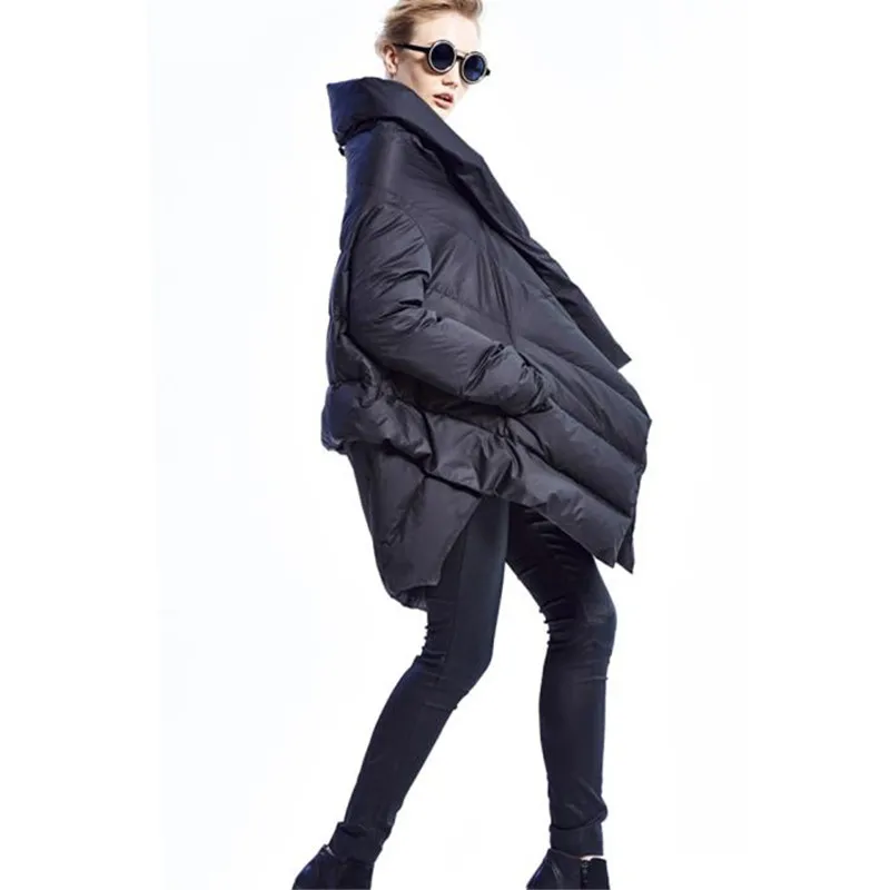 Asymétrique Canard Manteau Taille Lâche Mode Long Chaud bourgogne Blanc Noir Parkas Outwear Sf1070 Femmes Grande De Hiver Duvet Femme Veste vnqFI886