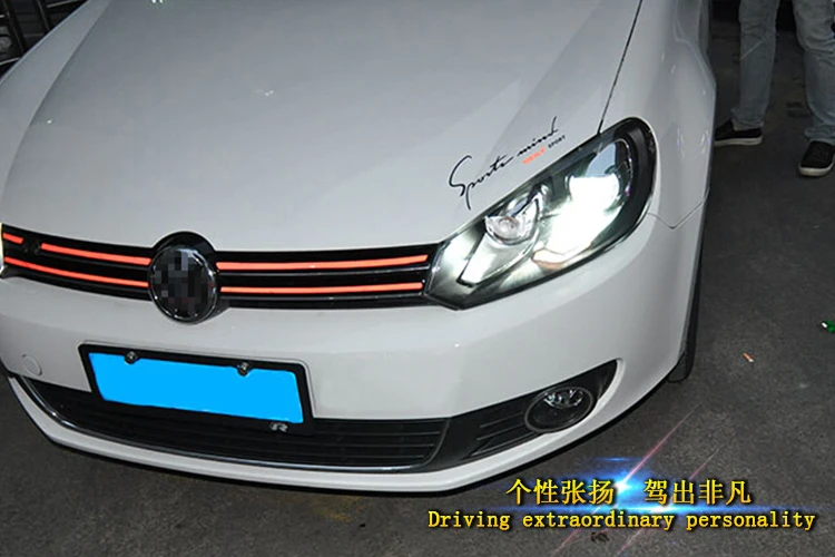 2009-2012 для vw golf фары для автомобиля Стайлинг для vw golf 6 DRL светодиодный головной фонарь слеза глаза Биксеноновые линзы светодиодные лампы для парковки