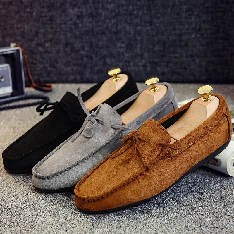

Walking Shoes Arder Flat Beans Shoes Men Summer Breathes New Korean Version Frosted Breathless Lazy Set Foot Men Shoes