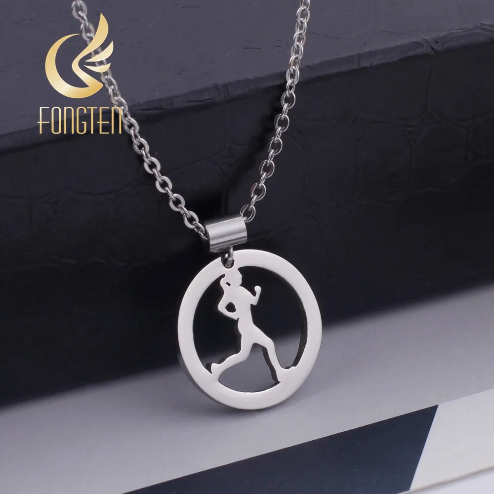 

Sporty Running Girl Pendant Necklace For Women Lady Girls Sports Jogging Fitness Pendants