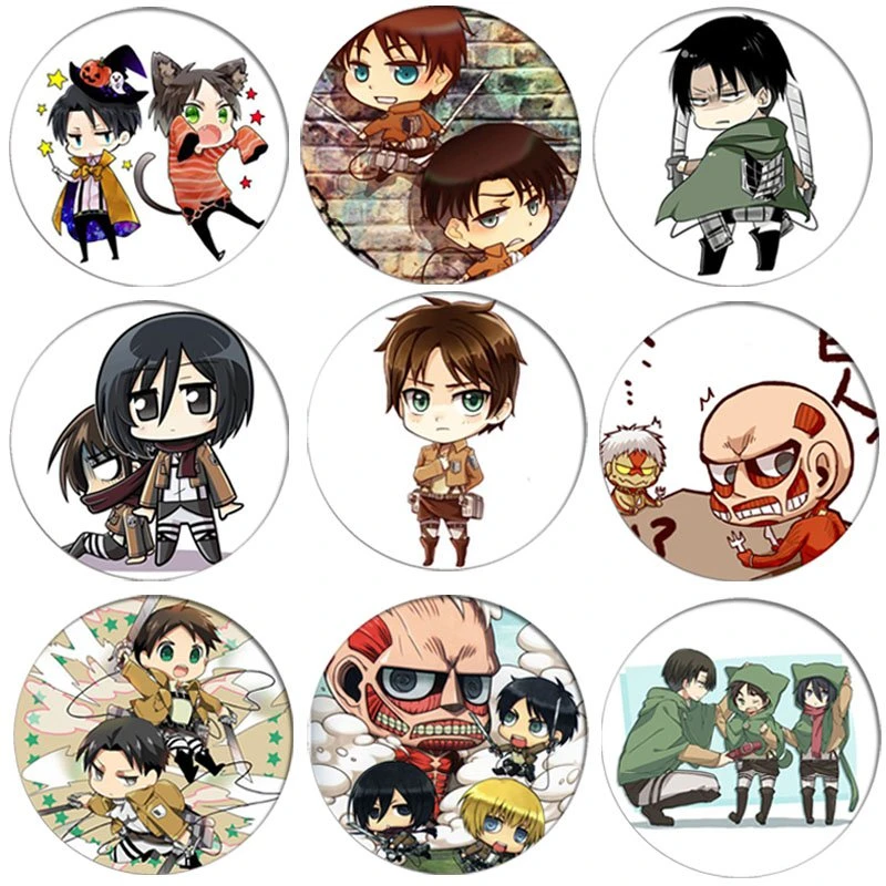 1pcs Anime Attack on Titan Cosplay Badge Cartoon Q Version Eren Brooch Pins  Cute Collection bags Badges for Backpacks Clothes| | - AliExpress