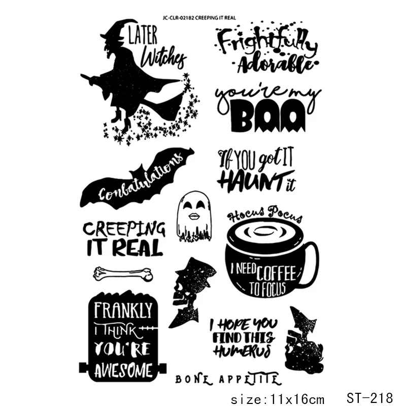

AZSG Halloween element Theme clear stamp scrapbook rubber stamp seal paper craft clear stamp card making