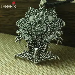 Lanseis, 1 шт., ожерелье с викингом, для мужчин, celt, олень, celt, лошадь, celttree of Life, подвеска, норвежский Valknut, языческий амулет