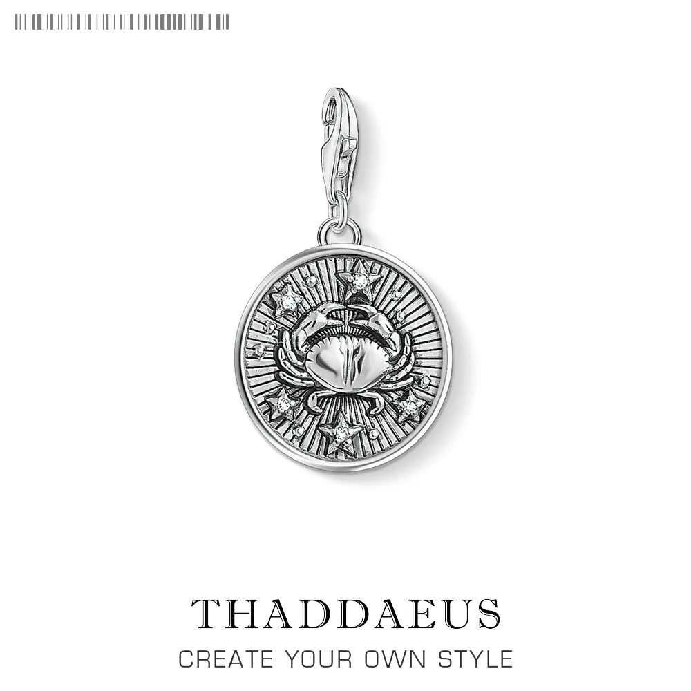 

Vintage Zodiac Sign Cancer Charms Pendant DIY Fashion Jewelry Findings Accessories 925 Sterling Silver Gift For Women Men