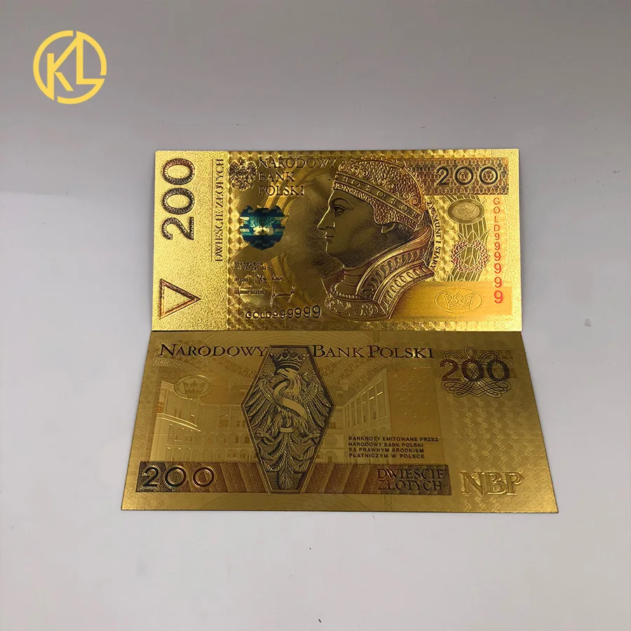 Бесплатная доставка лидер продаж Банкнота с покрытием 24 каратным золотом 10