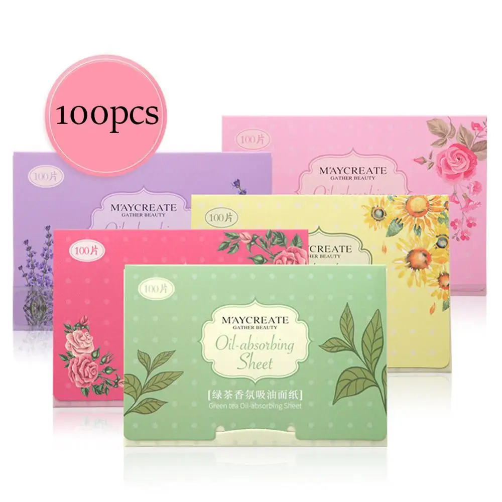 

100 Pcs/Bag Face Oil Absorbing Paper Deep Cleansing Oil Control Tool Plant Fibres Breathable Linen Pulp Blotting Paper