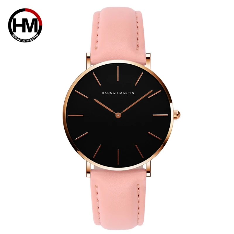 Часы HANNAH MARTIN женские кварцевые с кожаным ремешком нейлоновым ремешком|wristwatch