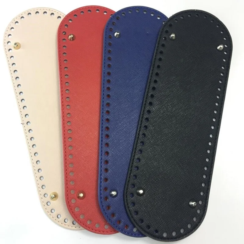 

Bag Bottom 30*10CM PU Leather Oval Cross Texture Bag Bottom With Round Hole Women DIY Sewing Bag Accessories KZBT013