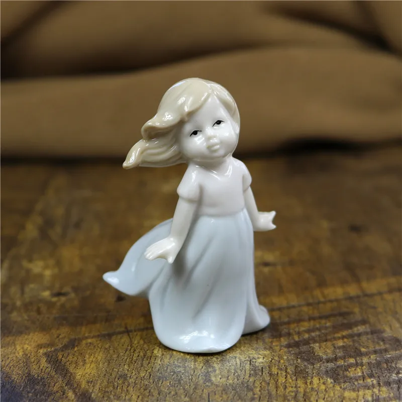 Vintage Porcelain Countryside Girl Figurine Ceramic Doll Child