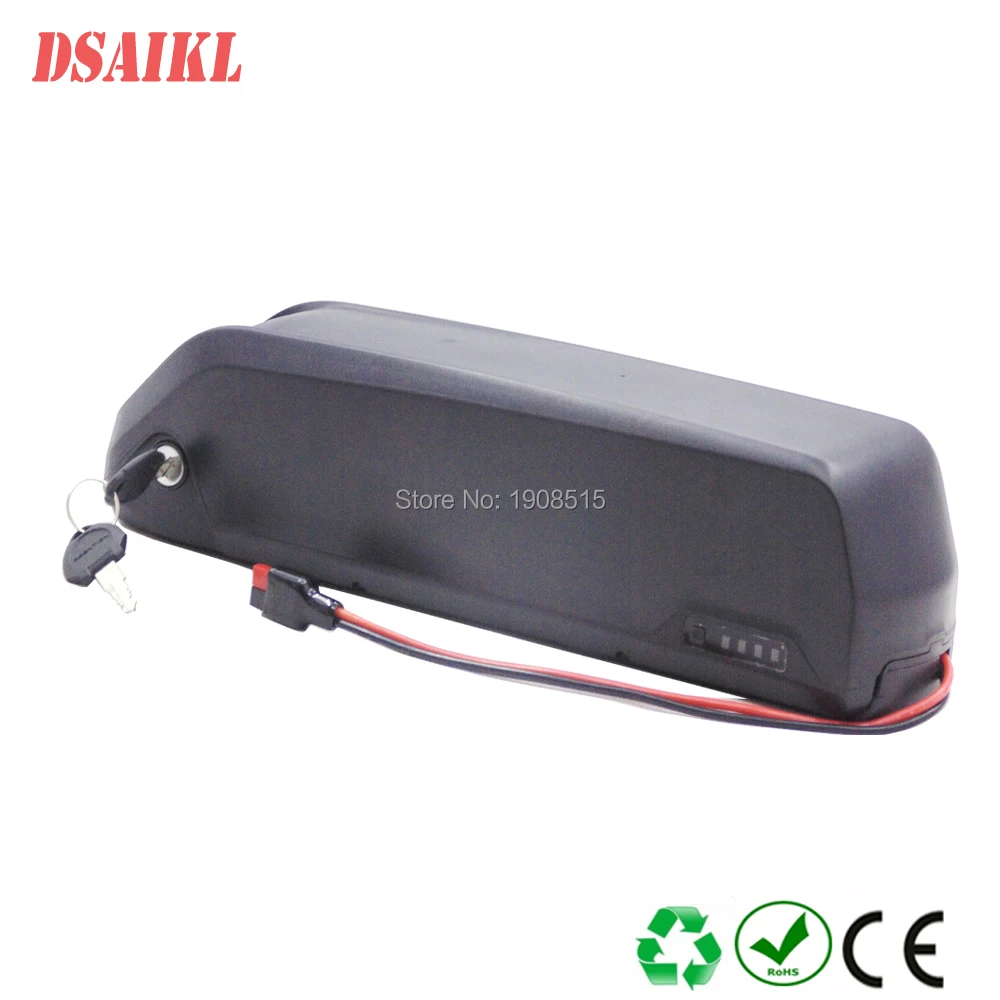 Free shipping 36V 48V 52V tube battery 10Ah 11Ah 12Ah 13Ah 14Ah 15Ah 17A hailong ebike pack with charger