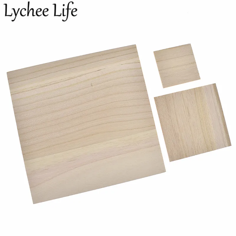 Lychee Life 10pcs 5pcs Square Unfinished Wood Pieces Diy Handmade
