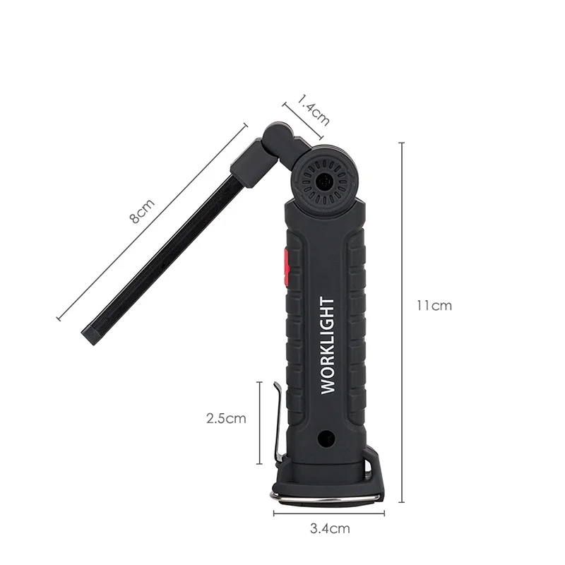 Conduziu a Luz de Inspeção do Trabalho Modos Recarregável Lanterna Magnética Gancho Pendurado Tocha Lâmpada Bateria Embutida Cob 5 Usb 5 High Quality Luzes e Iluminação