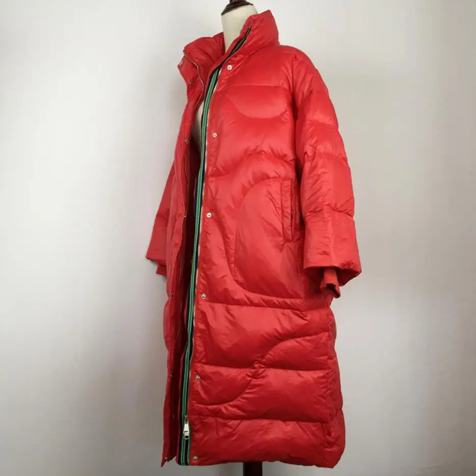 Manteaux Stand Femmes Hiver 2018 Chaud Canard red white 90 Black Blanc Élégant Veste Lâche Automne De Collier SpT7wqFxT