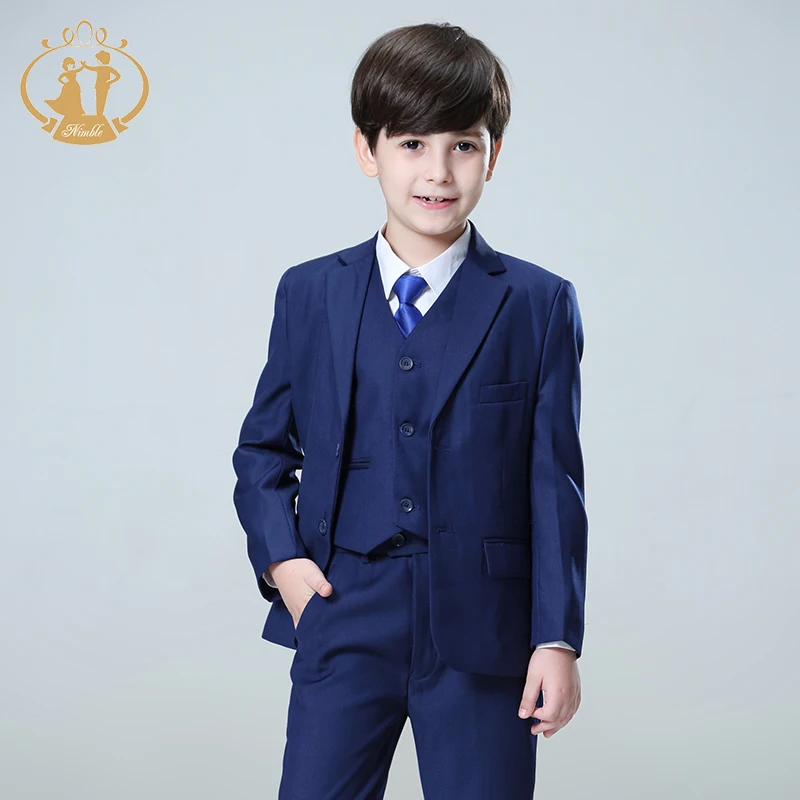 Nimble Blue boys suits for weddings kids Blazer Suit for boy costume enfant garcon mariage jogging garcon blazer boys tuxedo