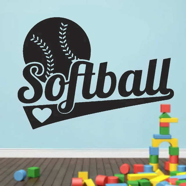 Diamond Level Brand Childrens Wall Stickers Softball Vinyl Kids
