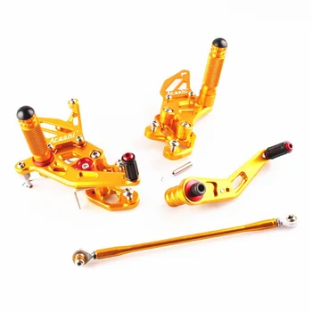 

CNC Adjustable Rearset Foot Pegs Pedals For Suzuki GSXR600/750 K8 2008-2010 2009 Gold