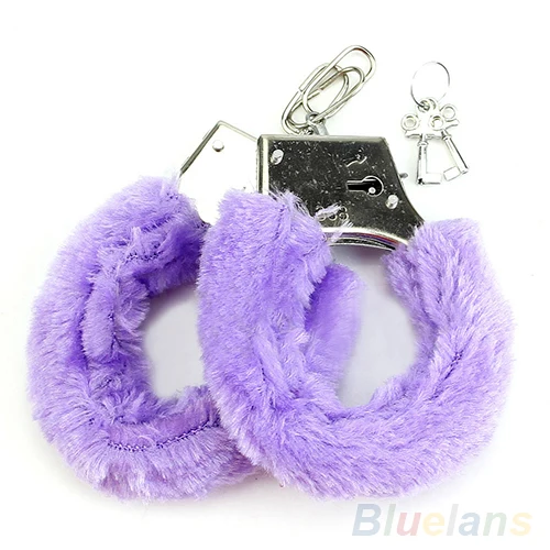 Stylish Adult Night Party Sexy Game Metal Handcuff Soft Furry Fuzzy Handcuf...