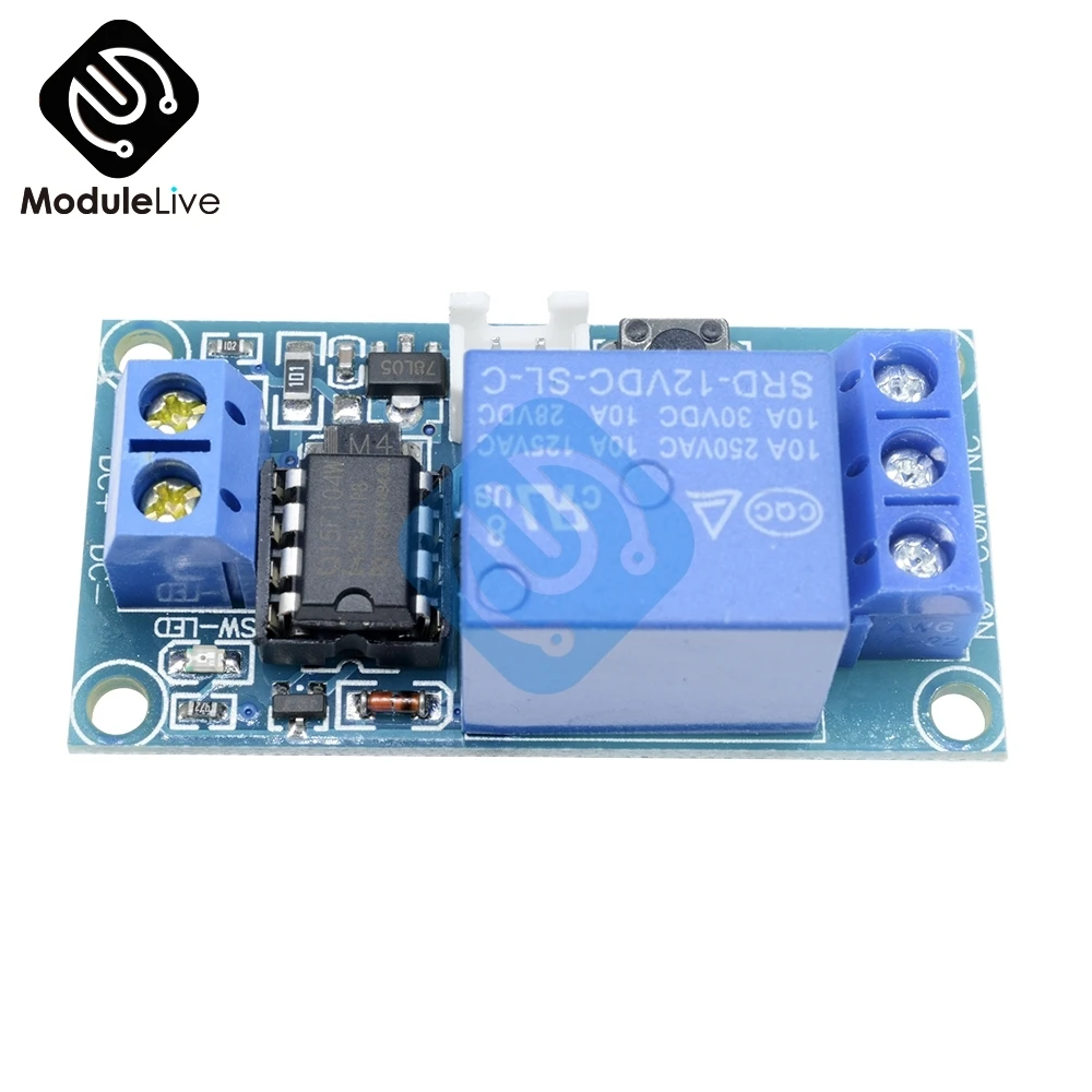 

DC 5V 12V 1 Channel 1-CH Latching Relay Module MCU Control Regulator Board Self Lock Trigger Sensor Line Diode Power Protection
