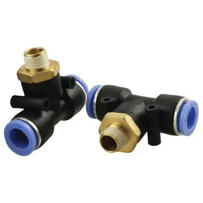2 Pz Pneumatico 12.5Mm Filo 12Mm One Touch Push In T Raccordi Misto Veloce