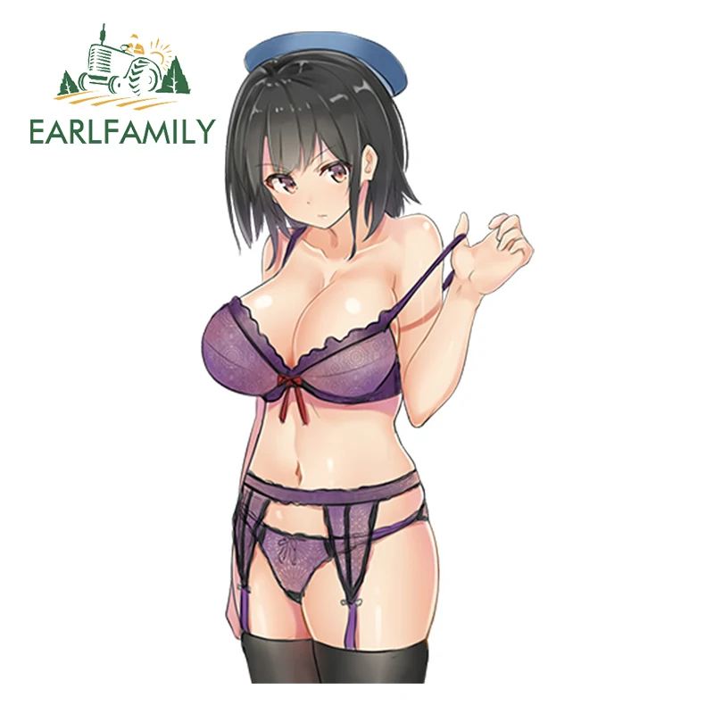 

EARLFAMILY 13cm x 7.44cm Sexy Girl Car Sticker Kantai Collection Anime Beauty Takao Vinyl Decal Graphic Waterproof Car Styling