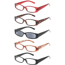 Набор из 5 очки для чтения, в стиле ретро для мужчин и женщин пружинным шарниром овальная оправа удобные красочные считыватели 0,5 1,75 2,0 2,5 3,0 4,0