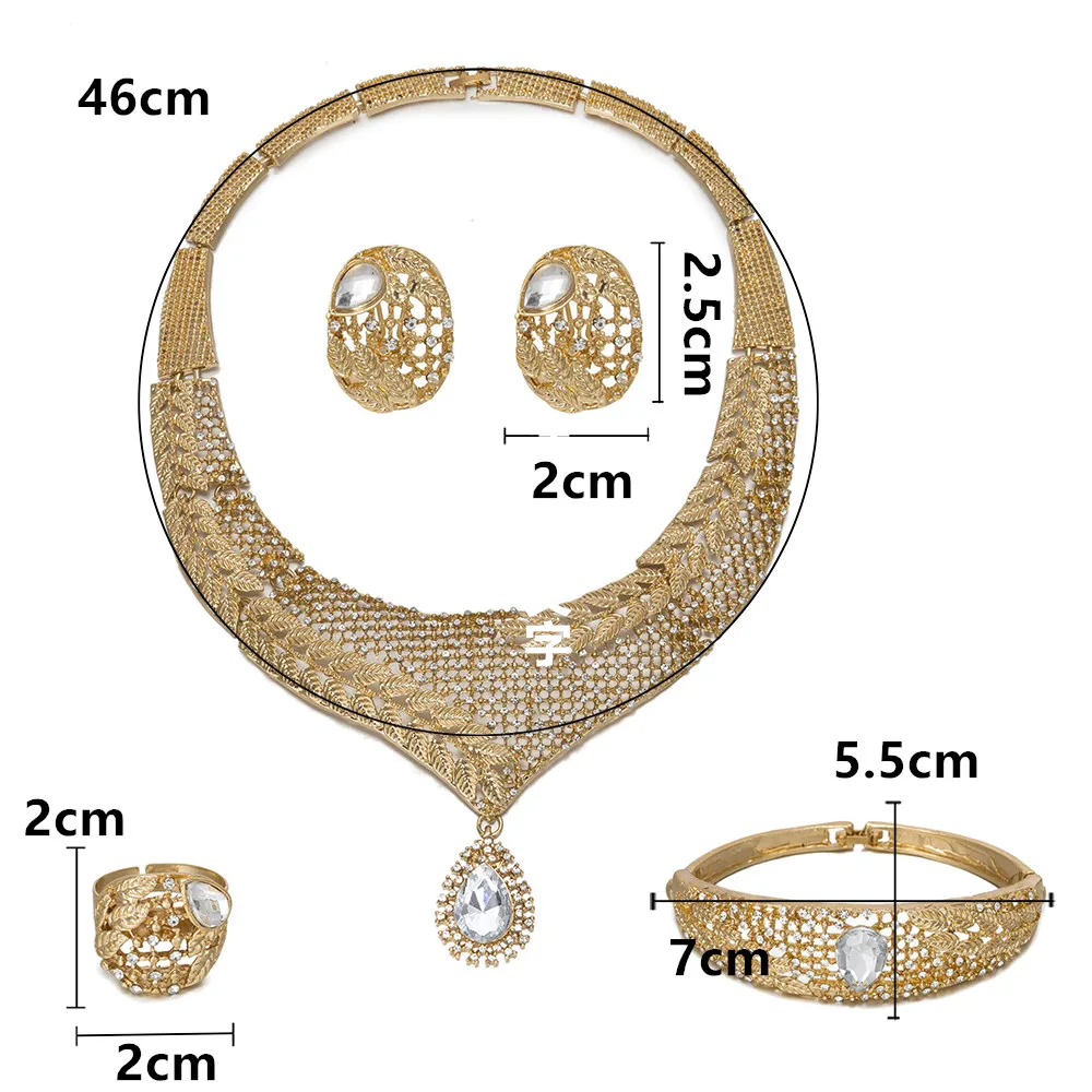 MuKun Нигерийский Африканский комплект ювелирных изделий свадебные ювелирные комплекты для невест Кристалл Дубай золотые Ювелирные наборы для женщин вечерние