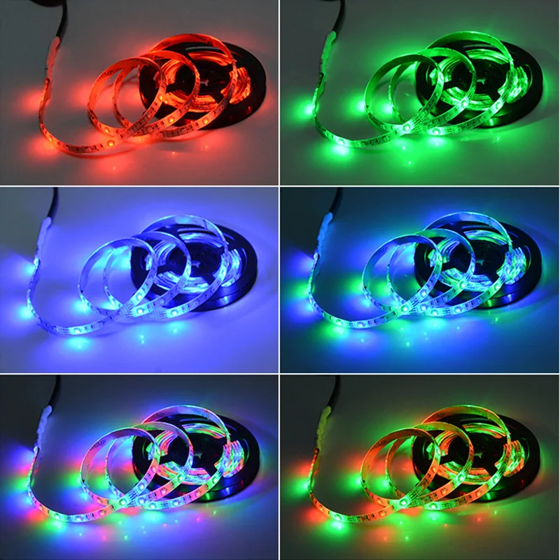 Светодиодная лента гибкая светящаяся 2835SMD для подсветки ТВ 5 В пост. тока 1/2/3/4/5 м|rgb