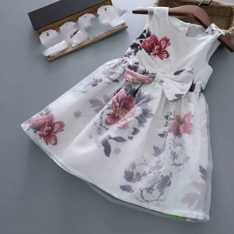 

Spring Summer 2019 New Korean Girl Screen Dresses Kids Ink Painting Children Frocks kids Kids dresses