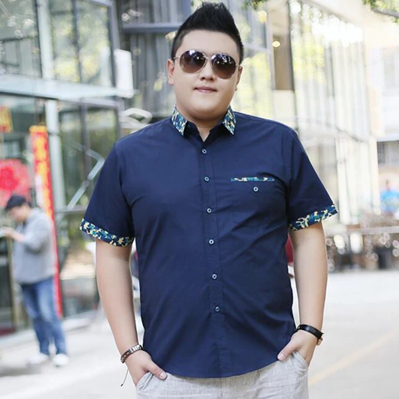 mens plus size clothing short sleeve shirt male big size casual men plus size clothing