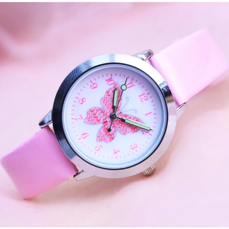 Watches Children Butterfly Kids Quartz Girls Gift Relojes New-Fashion Casual 3D Saati