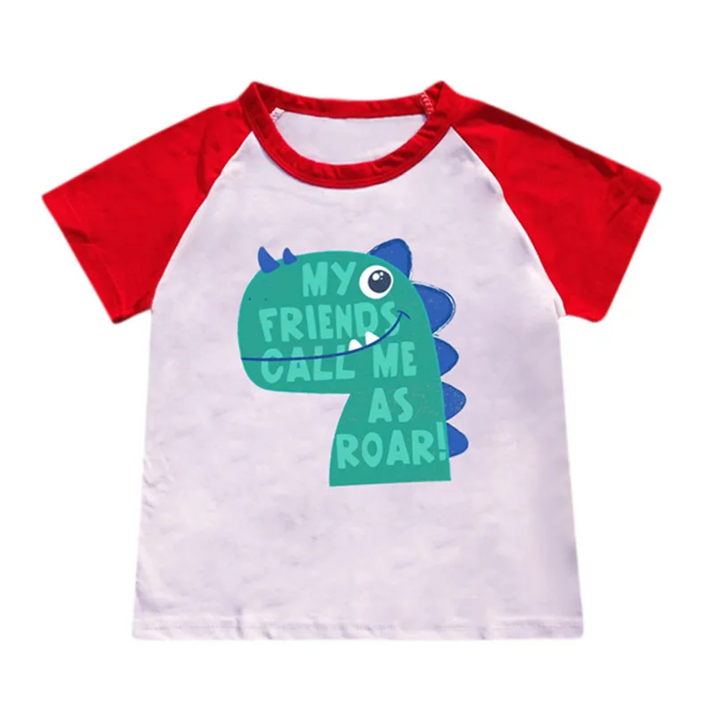  Kids Bady Boy Cartoon Hot Style Dinosaurs Pattern T-shirt Bottoming Shirt Tops the new fashion cute design #4A09 (3)