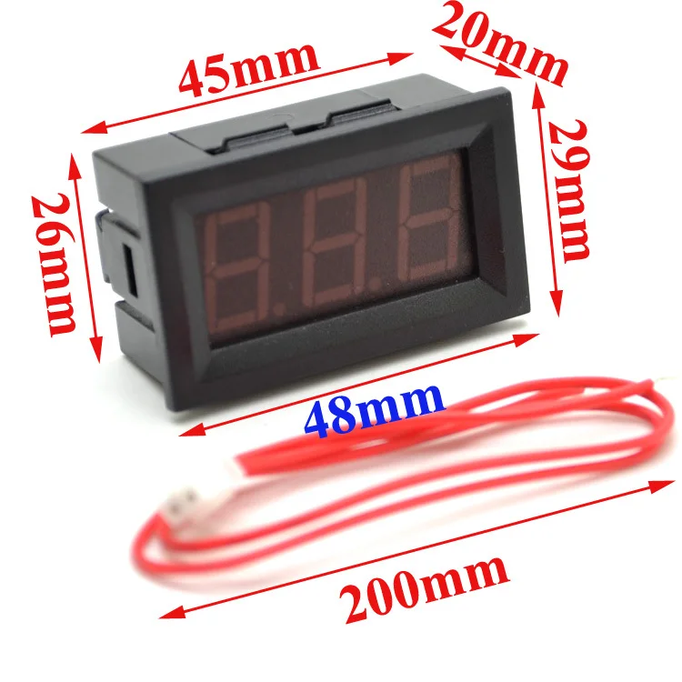 5 шт. 2 провода видео-телефон двери 0,5" переменного тока 30 V-500 V Красный светодиодный цифровой вольтметр Вольт вольтметр с дисплеем тестер для 220 В 380 10000749