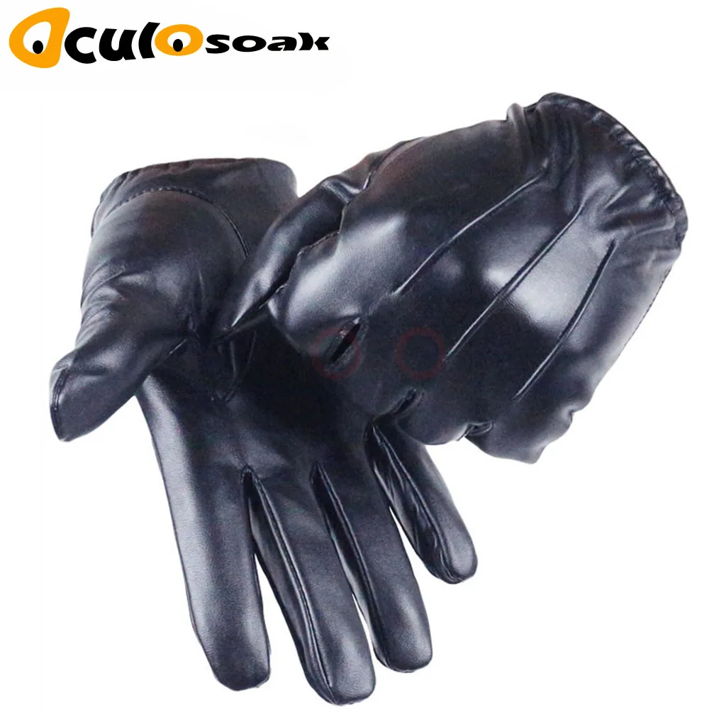

Women's Full Finger Gloves Female PU Leather Driving Fashion Solid Winter Thick Warm For Men