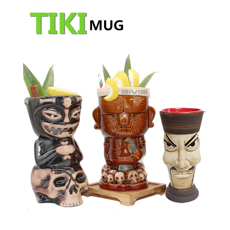 Tiki кружка Tiki стаканы керамические Гавайские кружки для вечеринок очки