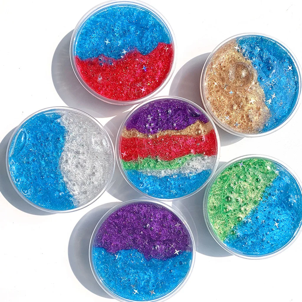 

60ML Colorful Star Pearlescent Slime Decompression Toy Mud Star Milky Way Fluffy Mud Relief Children Kids Fun Toys 2019 NEW
