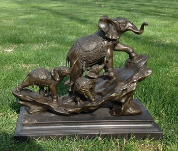 

Art Deco Sculpture Three Elephants Bronze Statue