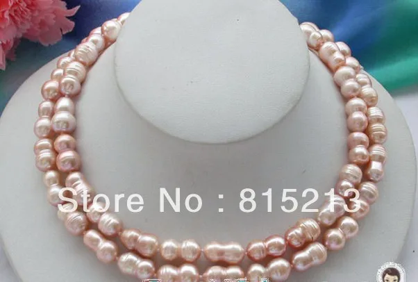 

FREE SHIPPING>>>@@ > N521 33" 18mm pink baroque double freshwater cultured pearl necklace