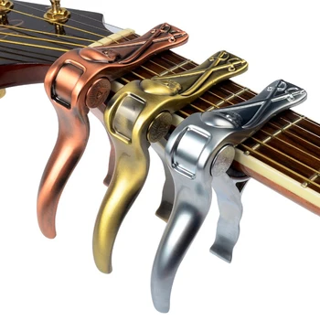 

Alice Guitar Capo Silver Metal Guitar Quick Change Clamp Key Skull Acoustic Classic Guitar Tone Adjusting for Guitar Accessories