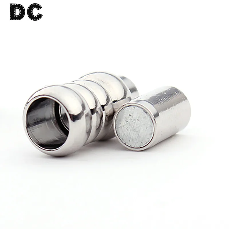 DC 10pcs/lot Hole 6mm Rhodium Copper Round Leather Strong Magnetic Clasp Connector For Bracelet Jewelry DIY Findings F1998 | Украшения и
