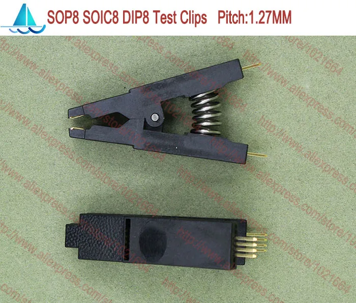 

1piece SOP8 SOIC8 DIP8 Test Clips Pitch 1.27MM For EEPROM Integrated Circuits Programming on USD Programmer