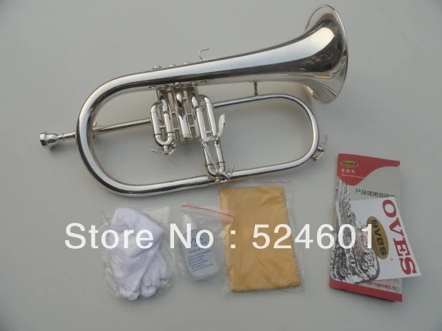 Cheap Manufacturers wholesale BB Monel valves senior exquisite gift silver plated Flugelhorn professional